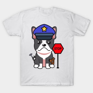 Funny French Bulldog Policeman T-Shirt